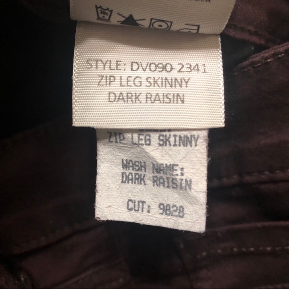 Vince Dark Raisin Zip Leg Skinny Jeans 0574 - Picture 3 of 11